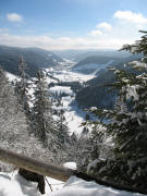 Blick zwischen Caritashaus und Hochkopfhtte nach Sden ins Menzenschwander Tal am 13.2.2006