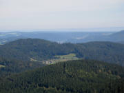 Blick vom Baldenweger Buck nach Nordosten zum Huslebauernhof  und WIndeckkopf 1209 m (links) und Hummelberg rechts am 9.10.2006