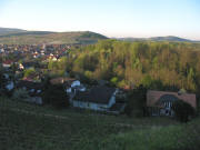 Blick vom Ltzelberg nach Sden ber Sasbach am 17.4.2007 frh morgens zu Hochberg und Eichert (von links)