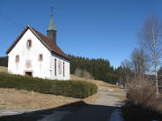 Blick nach Norden zur Wendelin-Kapelle beim Ebenemooshof am 18.2.2008