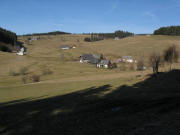Blick nach Nordwesten ber Hasenhof und Donishof zum Heselhof (von rechts) am 11.2.2008
