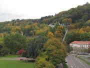 Blick nach Nordosten ber den Stadtgarten zum Dattler und Schlobergturm (rechts) am 23.10.2010